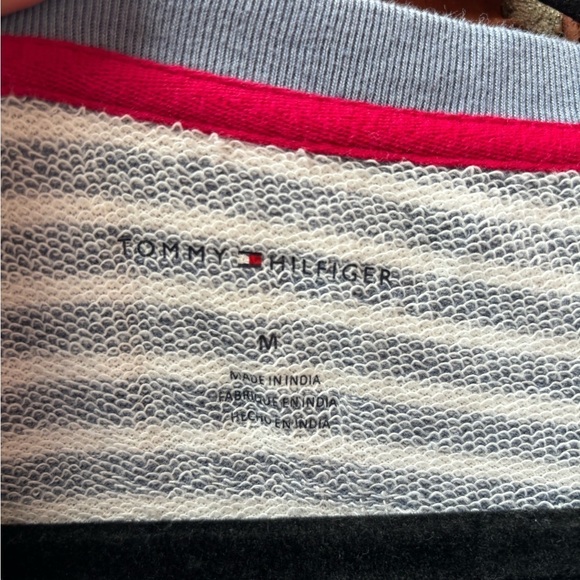 Tommy Hilfiger Womens Medium Gray Stripe Roll Tab Tunic Sweater Dress - Picture 5 of 9